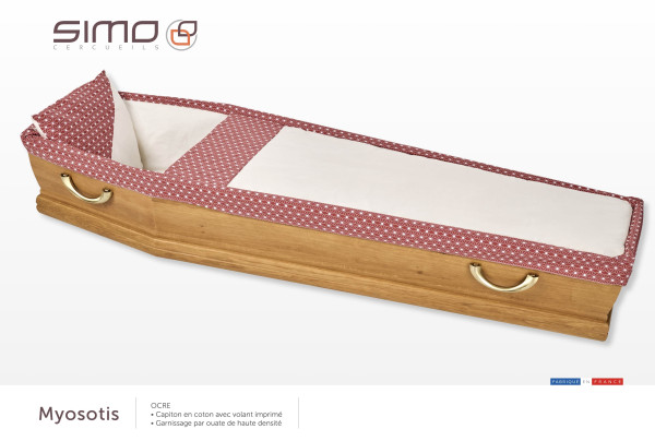 Capiton Myosotis en coton ocre:rouge