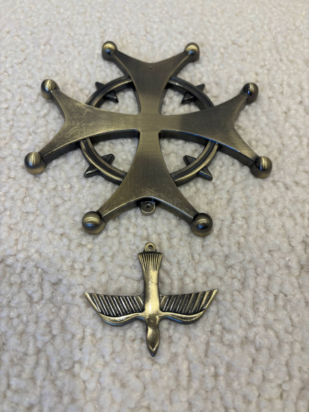 Croix Huguenote en zamak vieux bronze